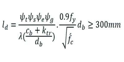 طول مهاری میلگرد تحت کشش